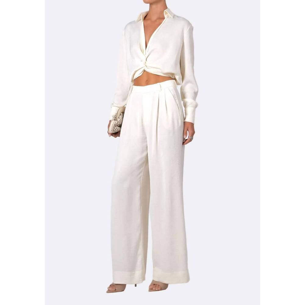 NEW NONCHALANT LABEL ellis wide leg pants in vanilla - Picture 2 of 3